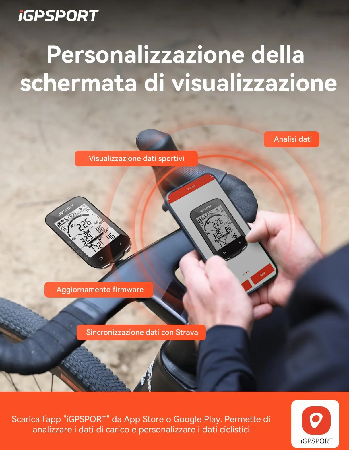 iGPSPORT BSC100S Ciclocomputer GPS Compatibile Contachilometri Bici Senza Fili Display 2,6" Tachimetro Retroilluminazione Automatica Impermeabile Bluetooth 5.0 ANT+