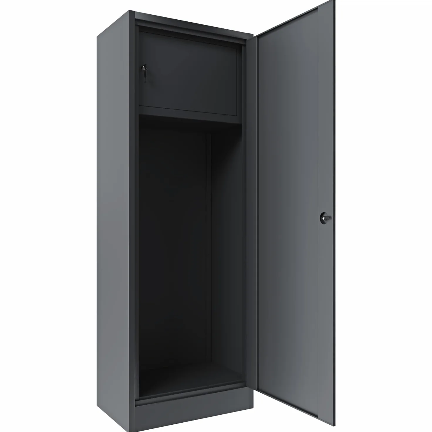 BRICOZONE Armadio Portafucili In Lamiera Di Acciaio Fuciliera 10 Posti Armadietto Per Armi Con Cassetto Tesoretto Con Serratura E Doppia Chiave 148 x 53.5 x 32 Cm Colore Grigio Scuro Cassaforte