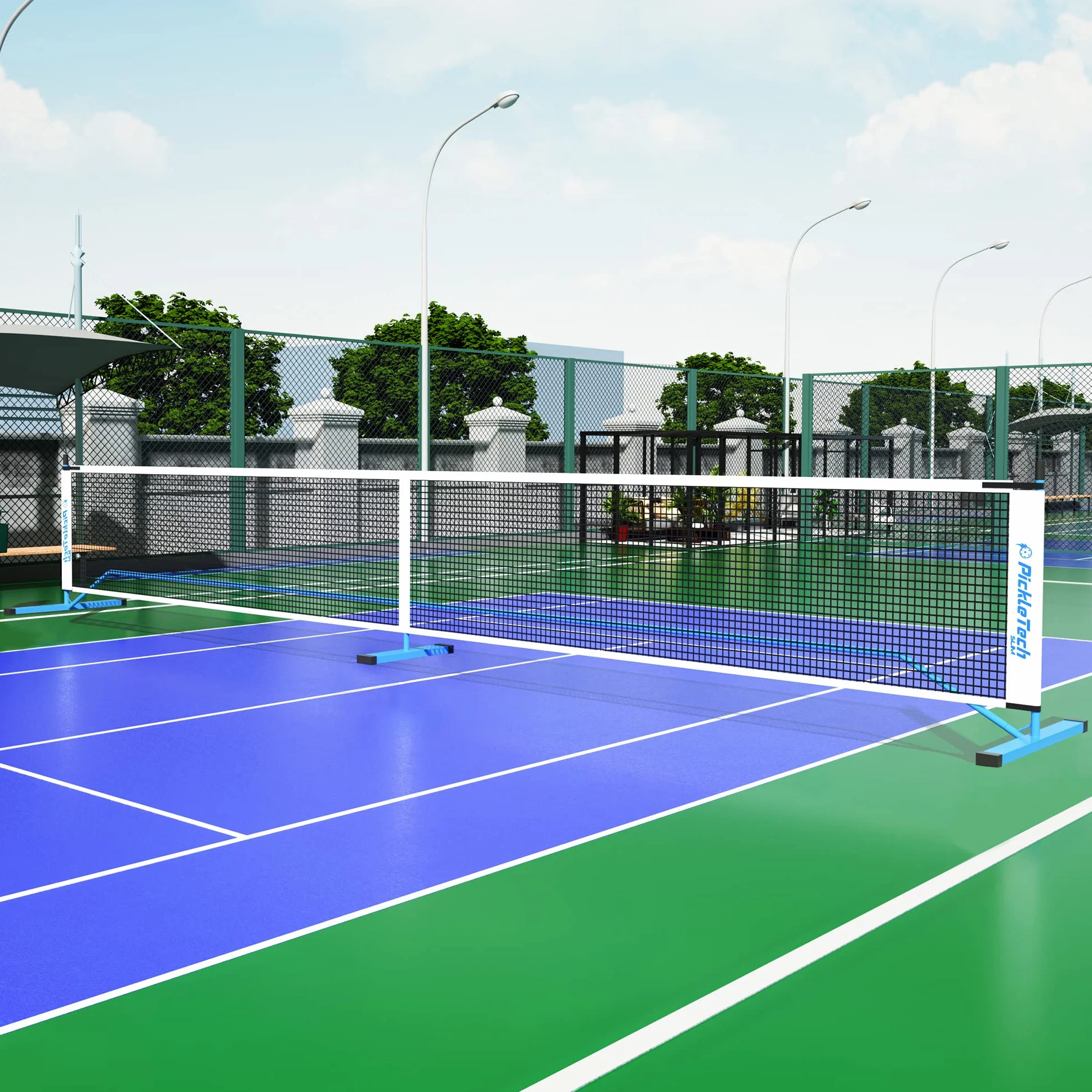 PICKLETECH Rete da Pickleball portatile Slim 4.0 6,7 m da torneo con borsa da trasporto