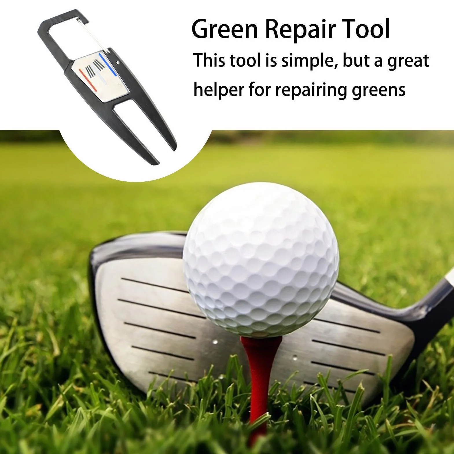 Strumento Riparazione Divot Golf con Pennarello Magnetico e Pulsante Pop-up, Marcatori Palline da Golf
