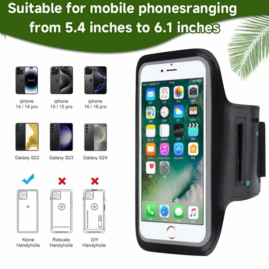Porta Cellulare Corsa 1 Pezzo Blu-Nero Compatibile Smartphone 7"