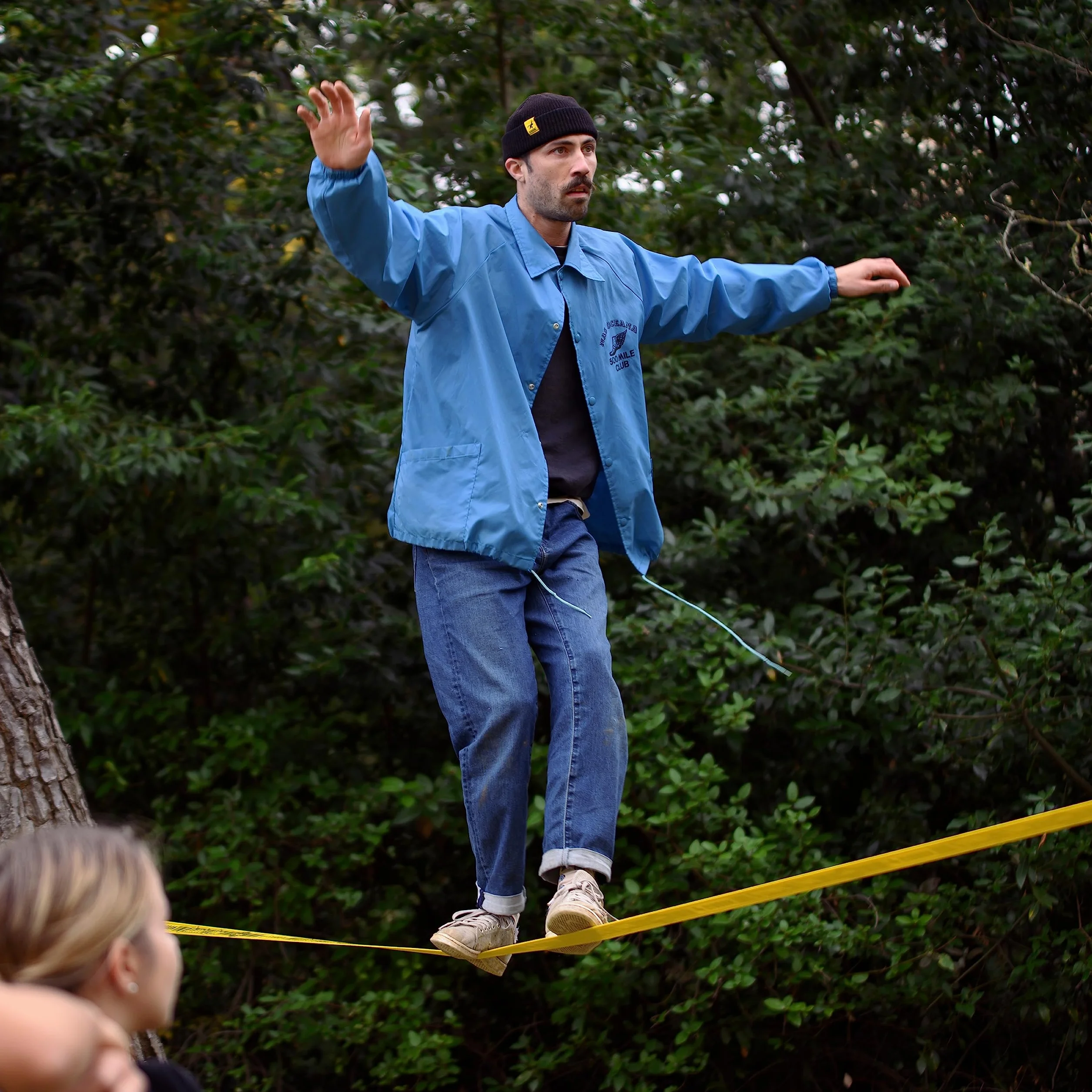Gibbon Slacklines Classic Line 25m (22,5m slackline + 2,5m fettuccia) cricchetto protezione blocco sicurezza larghezza 5 cm