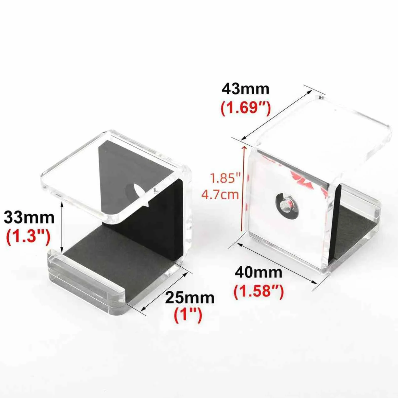 2-Piece Horizontal Hockey Stick Wall Mount Hook - Sport Equipment Holder with Anti-Scratch Pad for Garage Storage