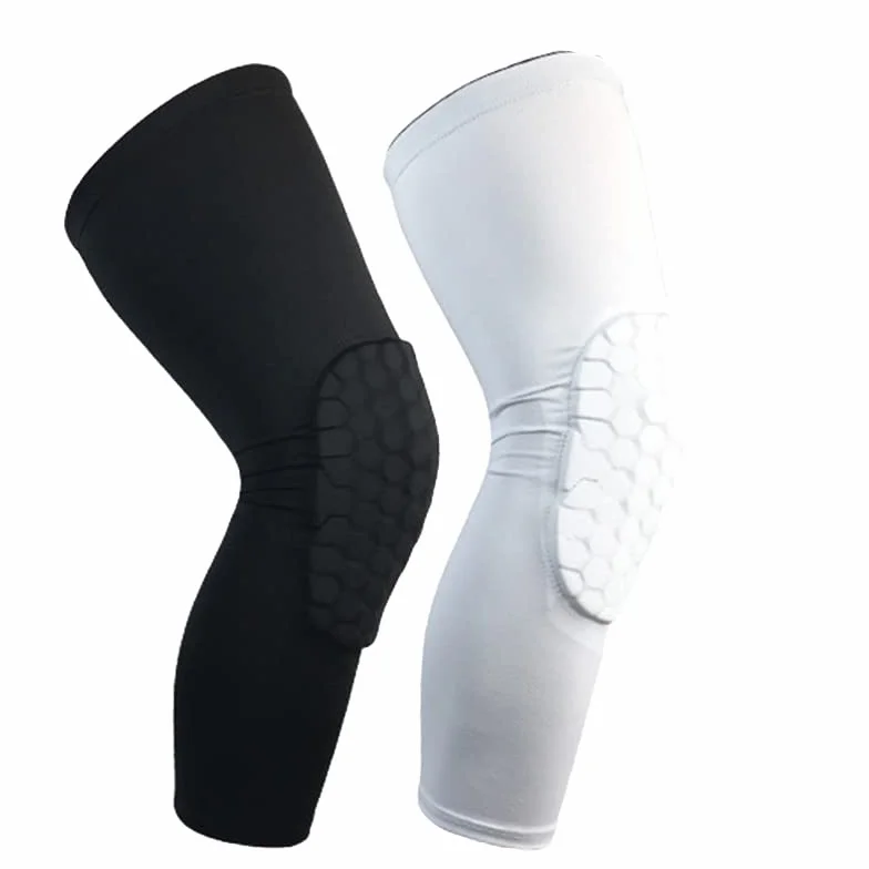 Ginocchiere da basket Protector Manicotto compressione nido d'ape Schiuma Ginocchiera Fitness Pallavolo Supporto