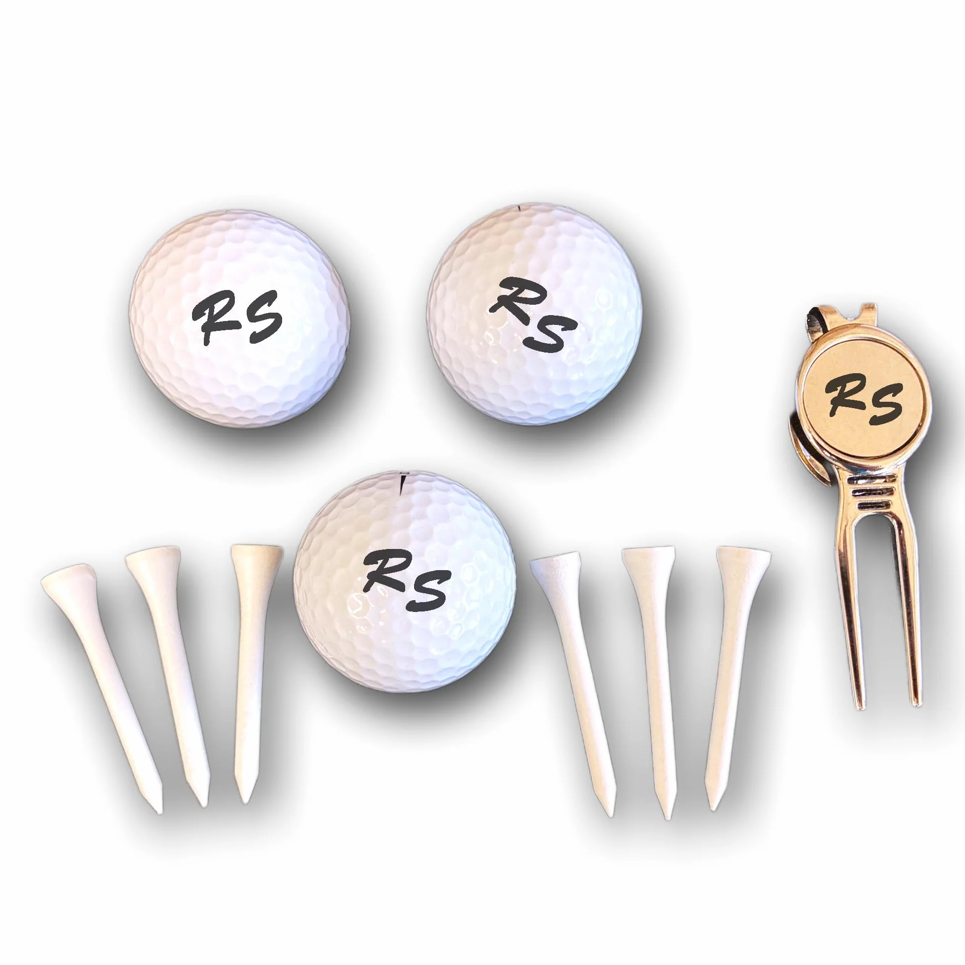 Wilson Set 3 palline da golf nero con 6 tees confezione regalo
