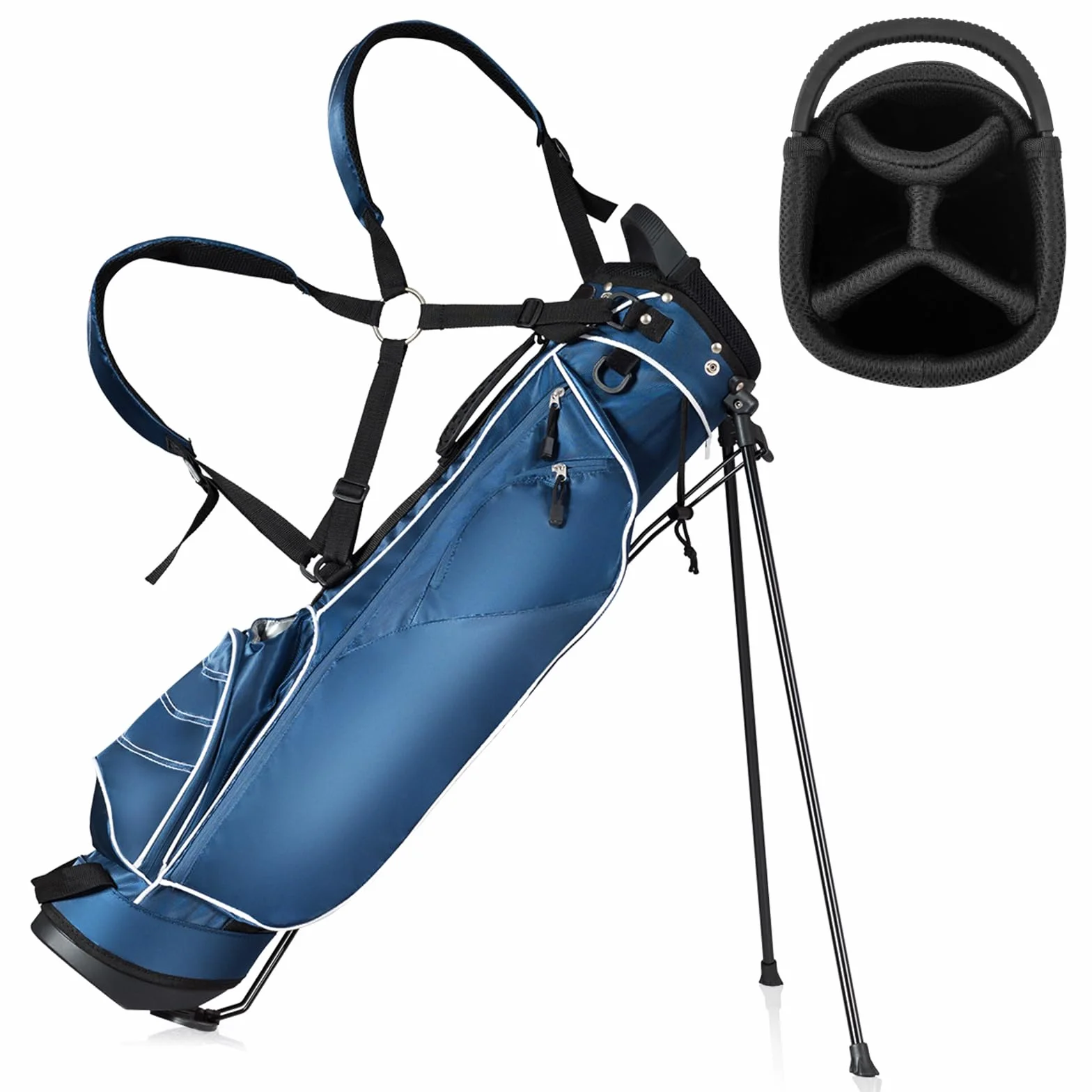 GYMAX Borsa da Golf con Cavalletto 20,5 x 14 x 125 cm