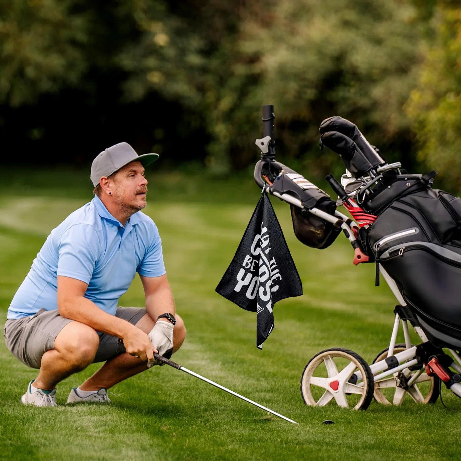 Asciugamano da golf personalizzato con clip per sacche da golf regali uomo