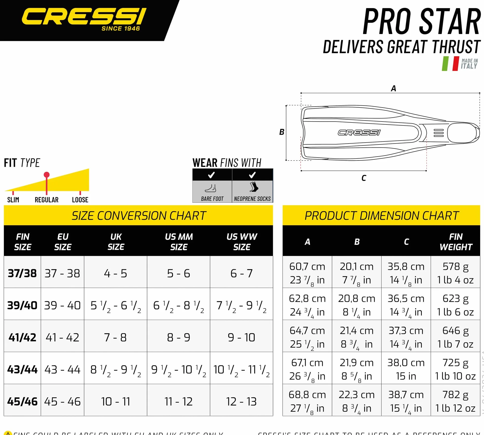 Cressi Pro Star Bag Set Immersioni Pinne Maschera Snorkel Borsa Rete