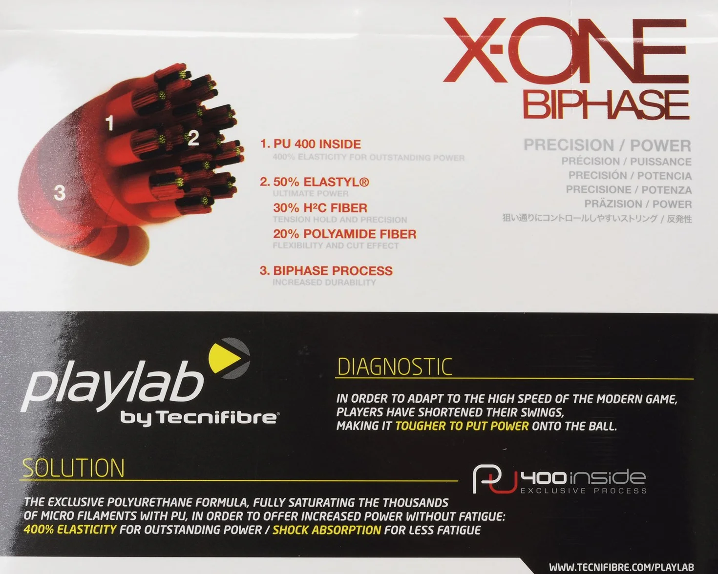 Tecnifibre X-One BIPHASE Corda Squash Set 12 m