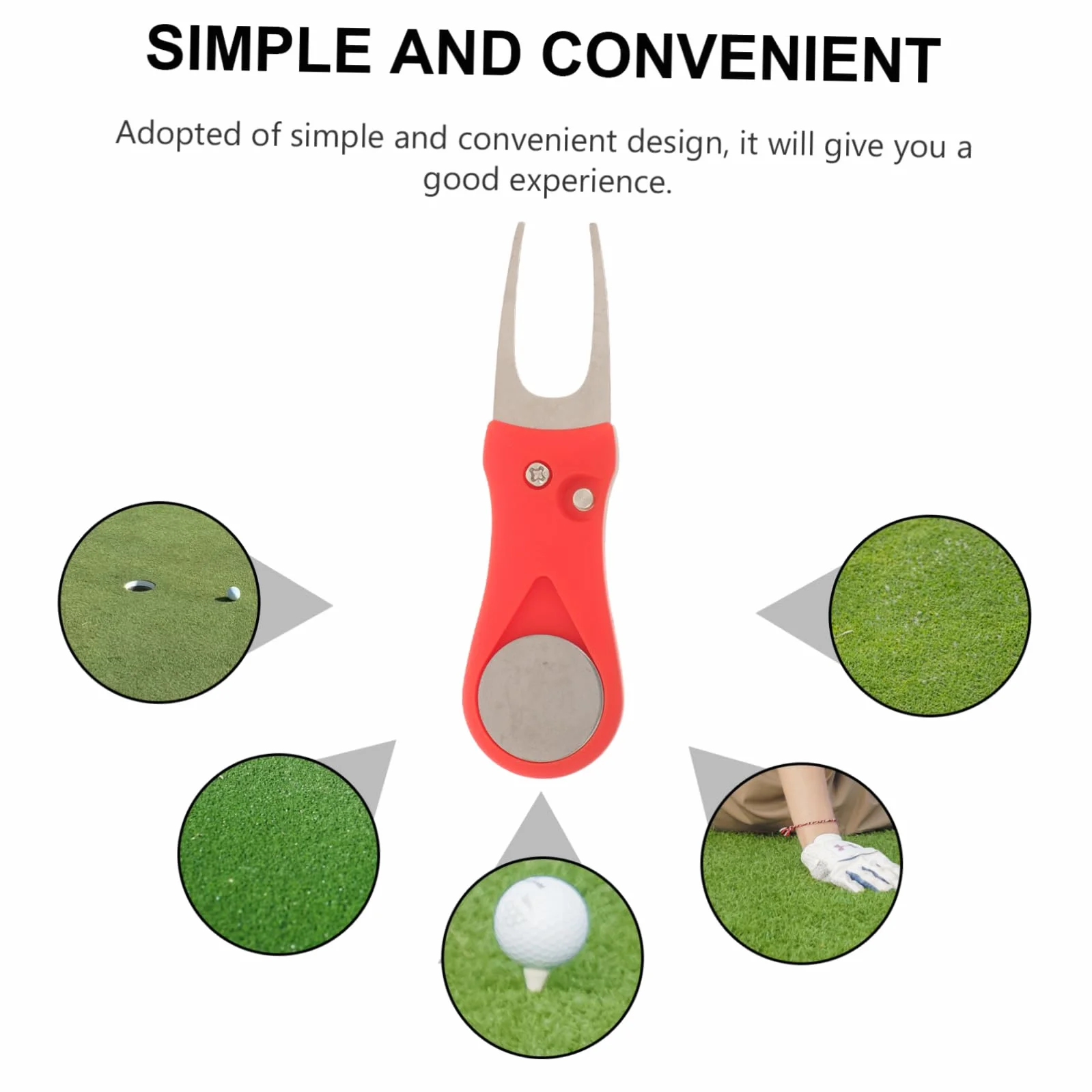 Toyvian Forcella Riparazione Verde Divot Golf Attrezzo Plastica