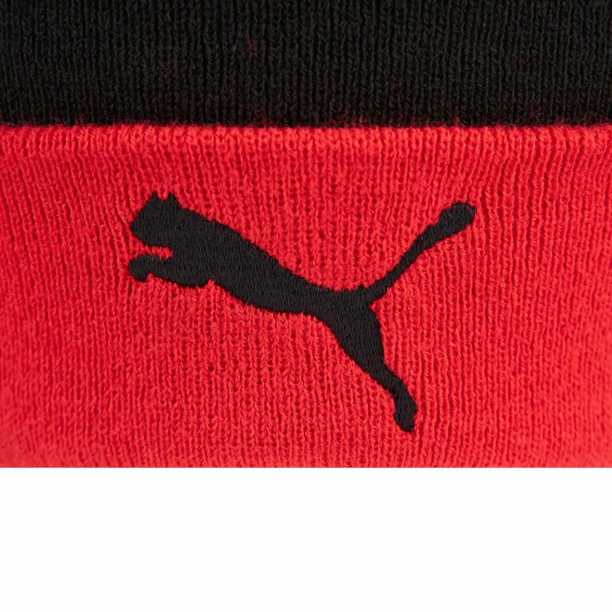 AC Milan Berretto Invernale Caldo con Logo Ufficiale, Unisex Nero/Rosso Pom Pom