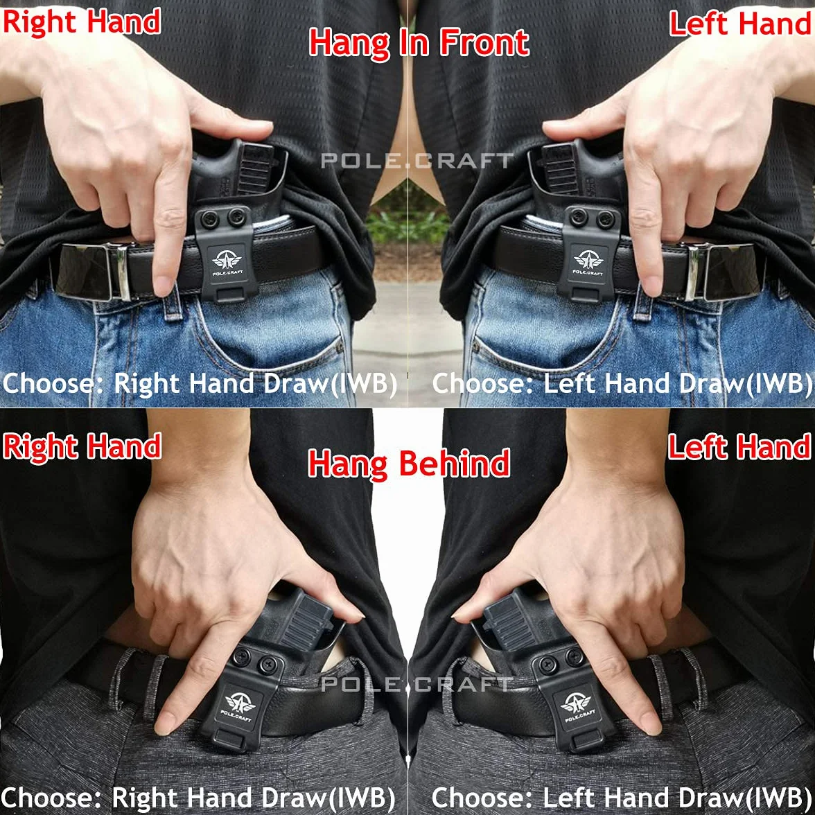 Glock 43 Fondine, Glock 43x Holster IWB Kydex Holster Custom Fit: Glock 43 / Glock 43X (Gen 1-5) Pistol - Cintura interna nascosta per il trasporto - Copertura Mag bottone - Ingresso allargato
