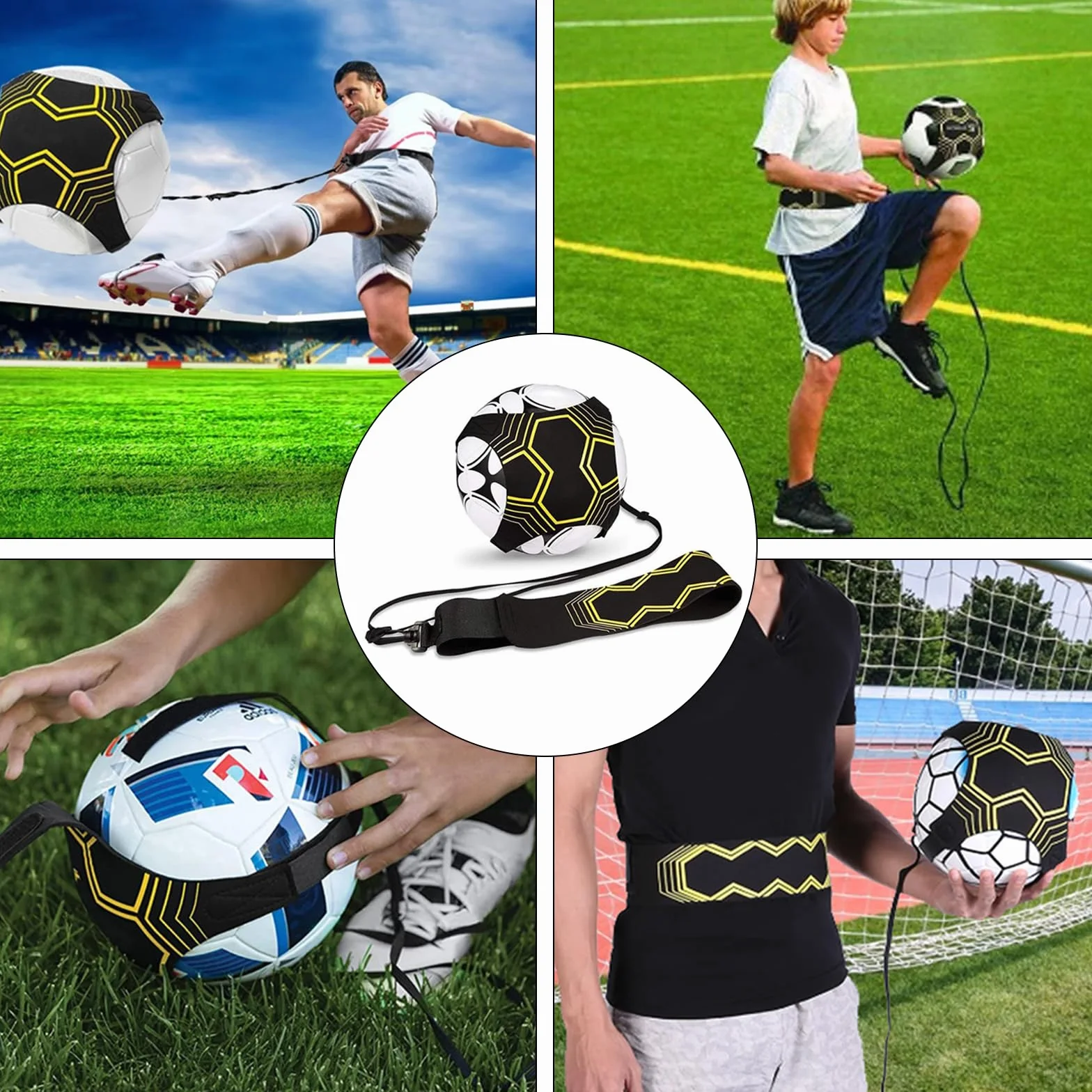Aisny Accessori per L'Allenamento del Calcio, Scala di Coordinazione 6m, 12 Coni, 4 Ostacoli, Corda per Saltare, Elastici di Resistenza