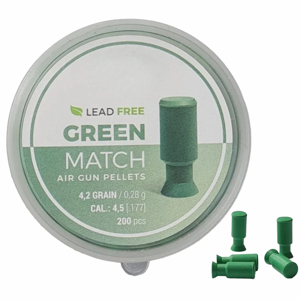 Green MATCH 200 PALLINI 4 5 4.5 45 MM PIOMBINI ARIA COMPRESSA GAS CO2 PALLINI PALLINI 4 5 4.5 45 MM