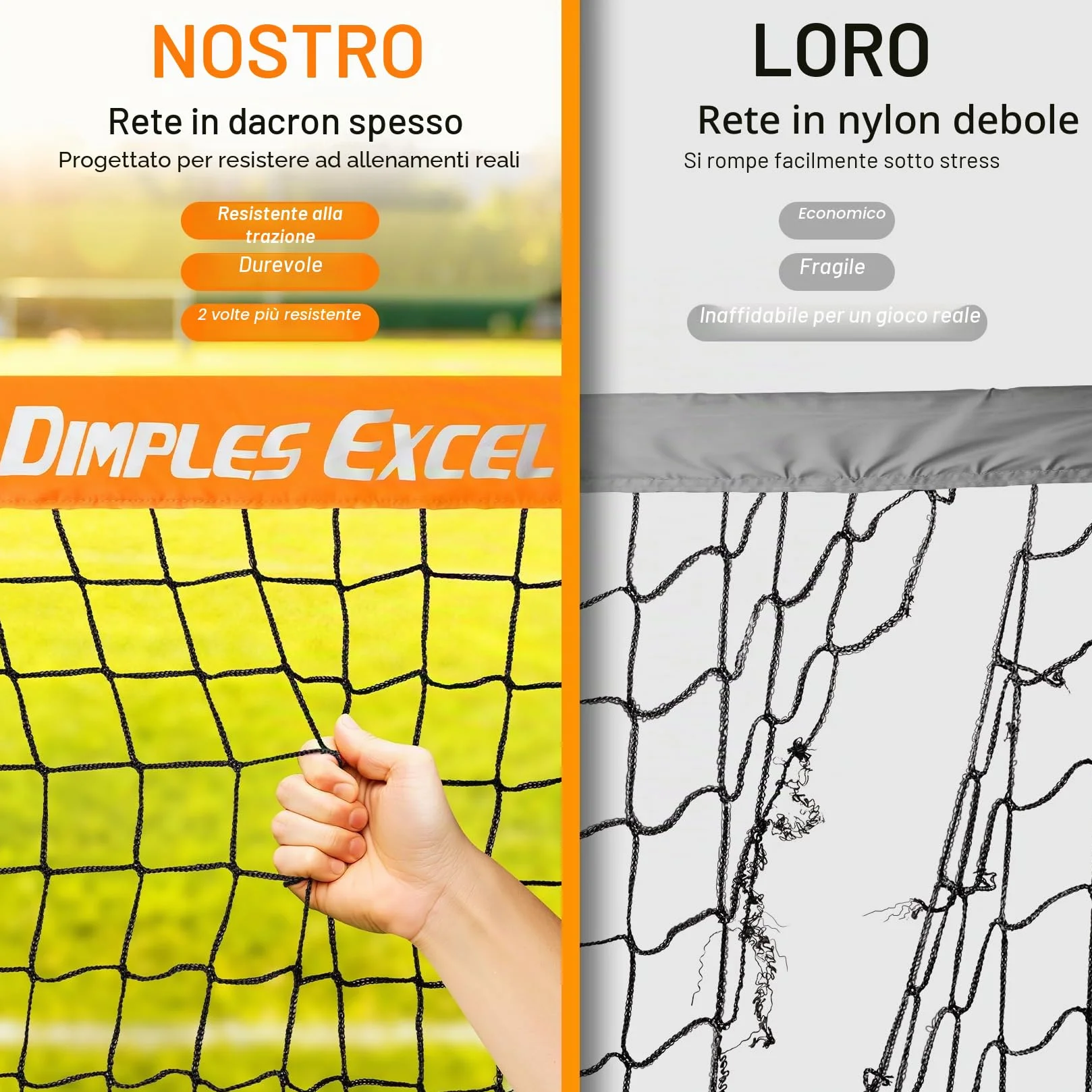Dimples Excel Porta da Calcio Pieghevole 120x90 152x110 213x152 cm Rete da Giardino con Pallone