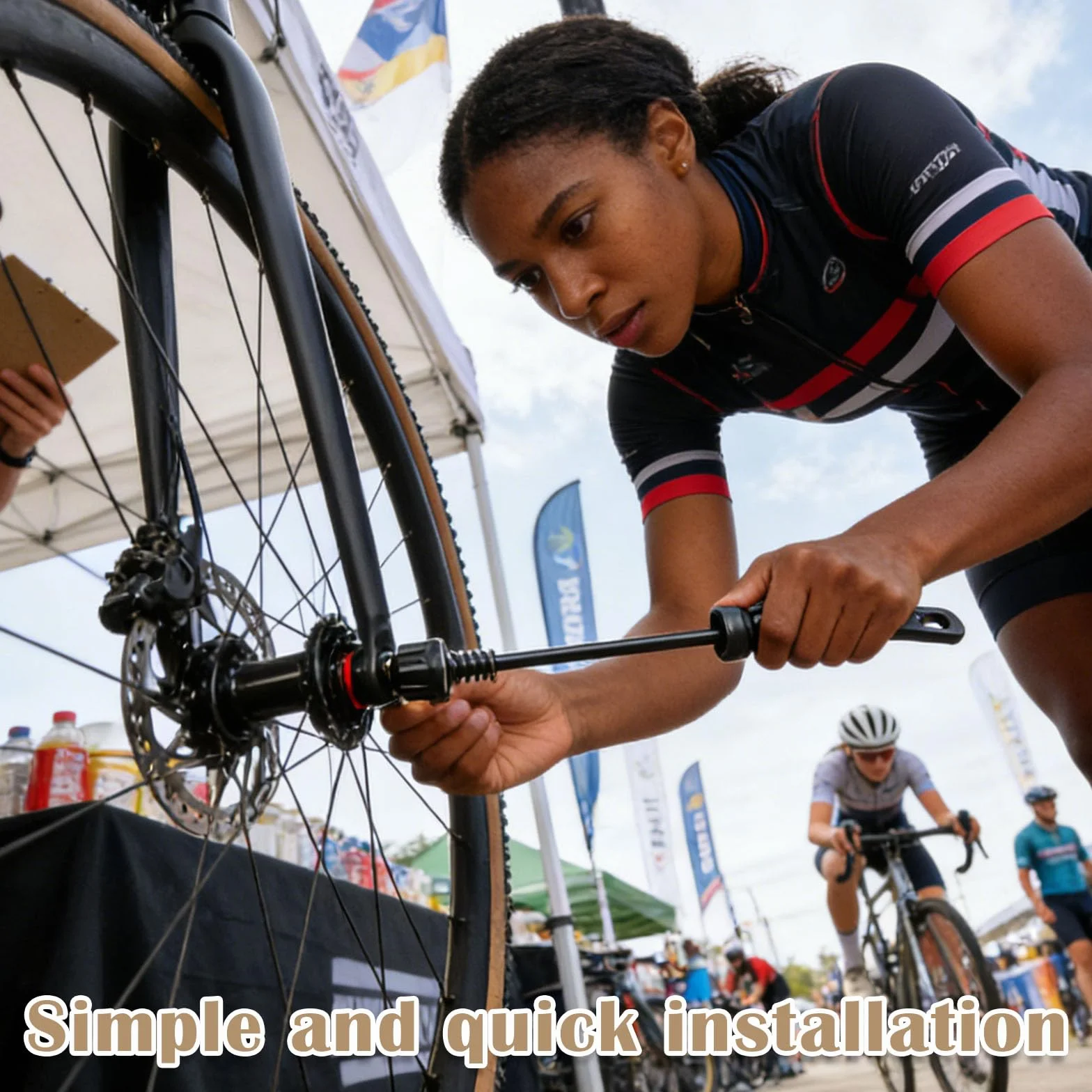 Tappo perno ruota bici 2 pezzi sganci rapidi antifurto compatibili MTB bici da strada lega leggera neri