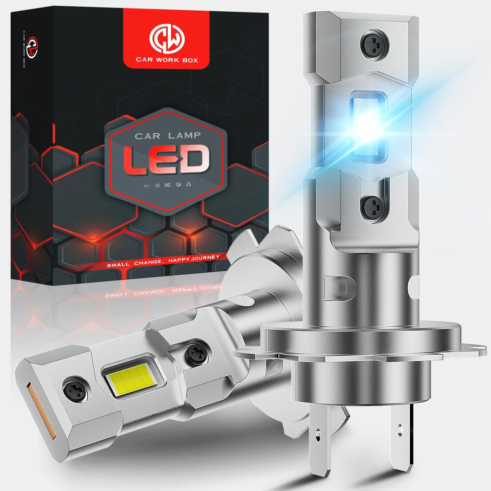 CAR WORK BOX H7 LED Lampadine Auto: 26000LM LED Fari Lampade 110 W Abbaglianti e Anabbaglianti per Auto 12V, 1:1 Design Plug-n-Play, 6500K