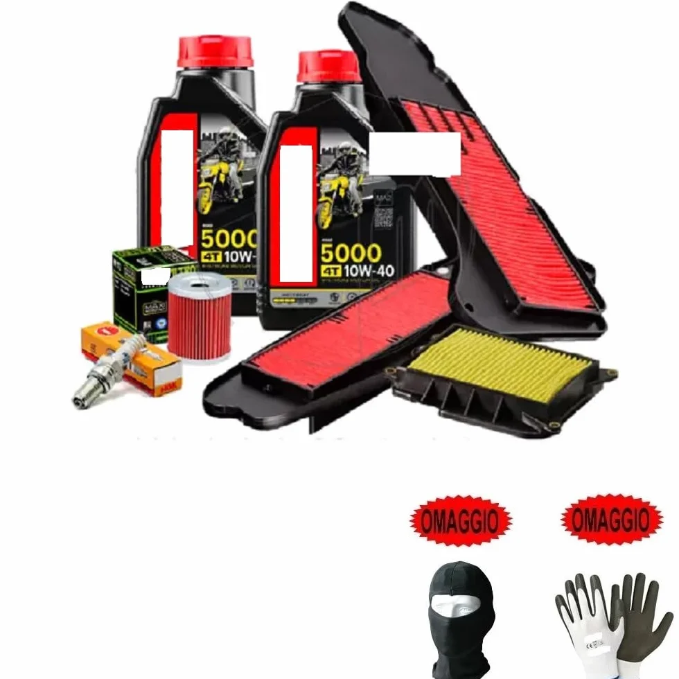 COMPATIBILE CON KYMCO X-TOWN 125 TAGLIANDO-MANUTENZIONE COMPLETO MOTORE MOTO CAMBIO LUBRIFICANTE 5000 10W40 4 TEMPI CON TECNOLOGIA HC-TECH+FILTRO OLIO+F.ARIA+CANDELA FAI DA TE
