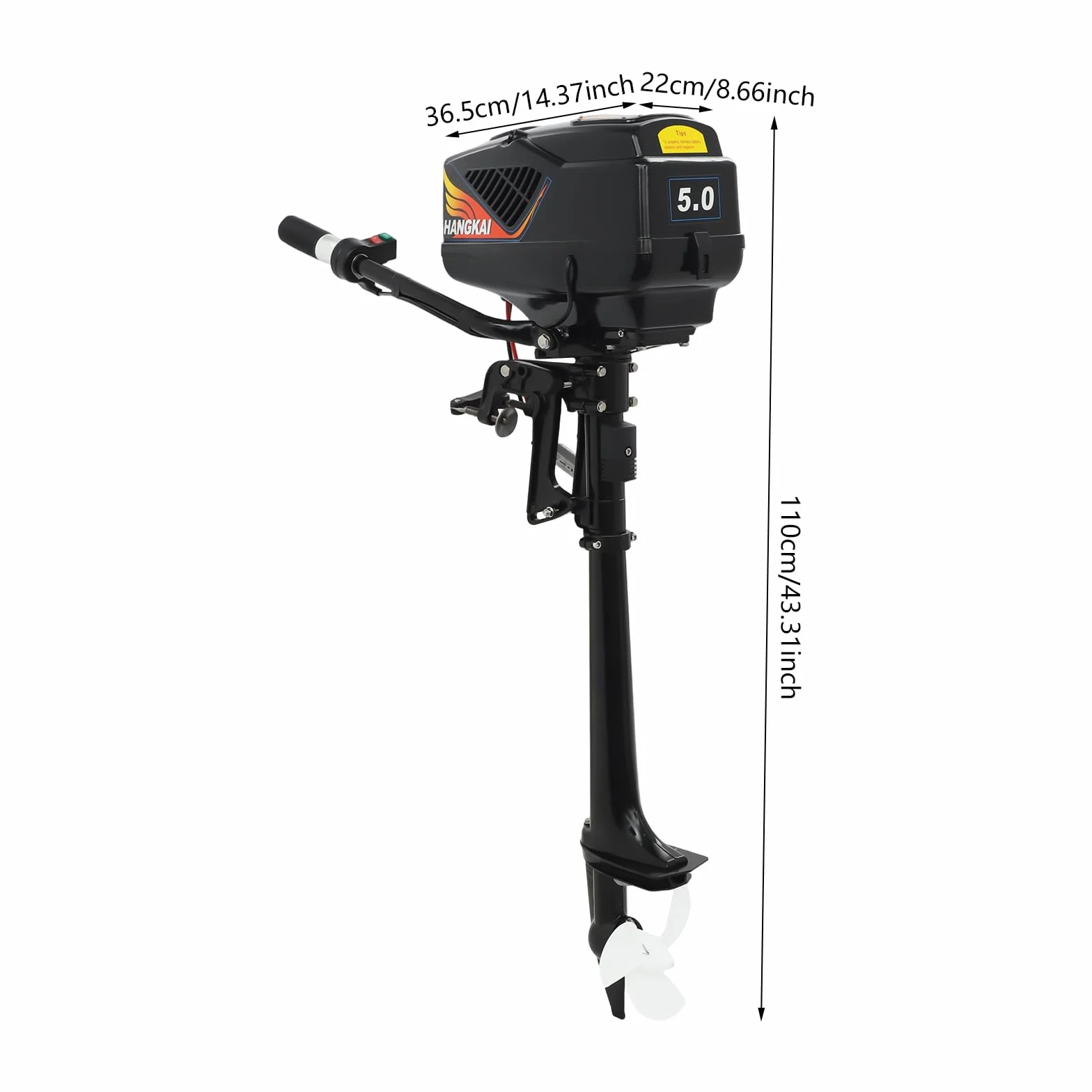 Motore elettrico silenzioso per barche fuoribordo 1200 W 48 V senza spazzole 800 kg albero corto