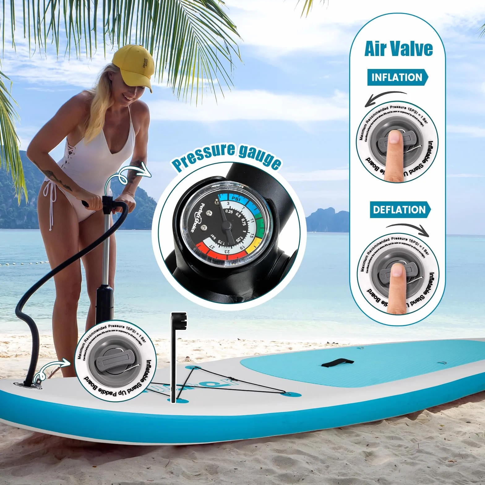 FunWater Tavola SUP Gonfiabile Ultra Leggera Accessori Completi Pagaia Regolabile Pompa Zaino Leash Pinne