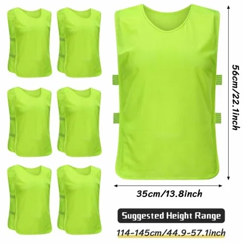 Pettorine Calcio Bambini 6 Pezzi Gilet da Allenamento Traspirante 35x56cm per Basket Calcio