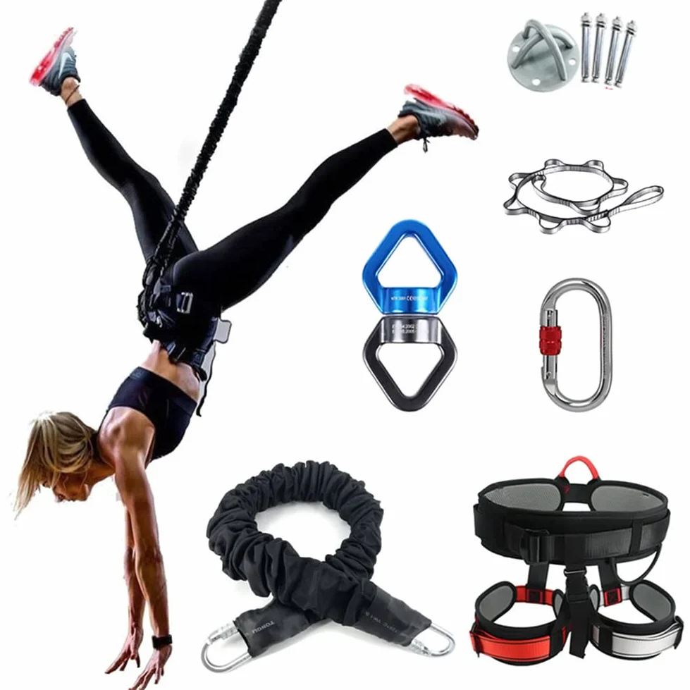 Fasce di resistenza per palestra domestica, fitness e yoga aereo, sistema elastico per allenamento pilates – Get Strong & Flexible