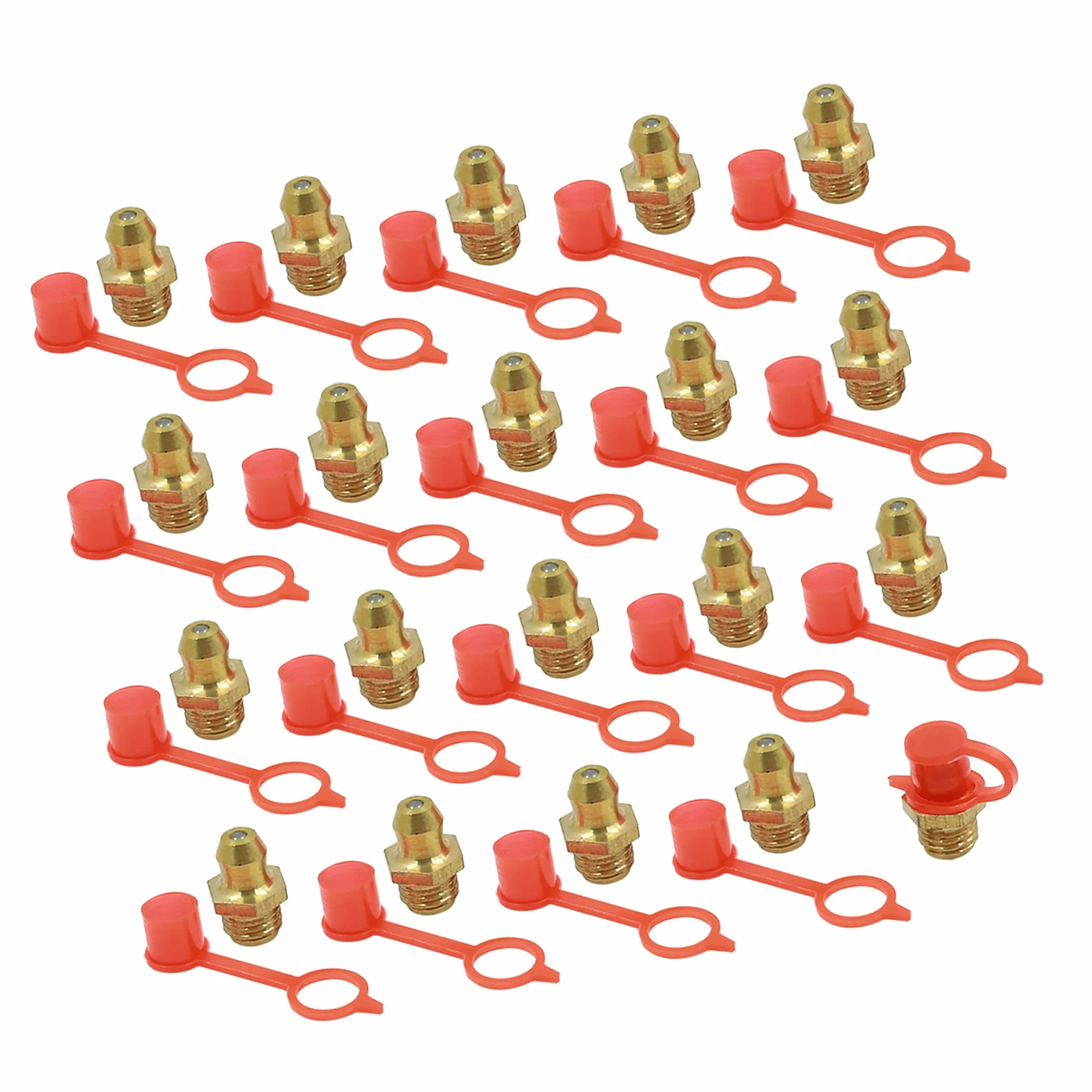 Raccordo Nipplo M8 Dritto Grasso con Cappuccio Polvere Set di 20