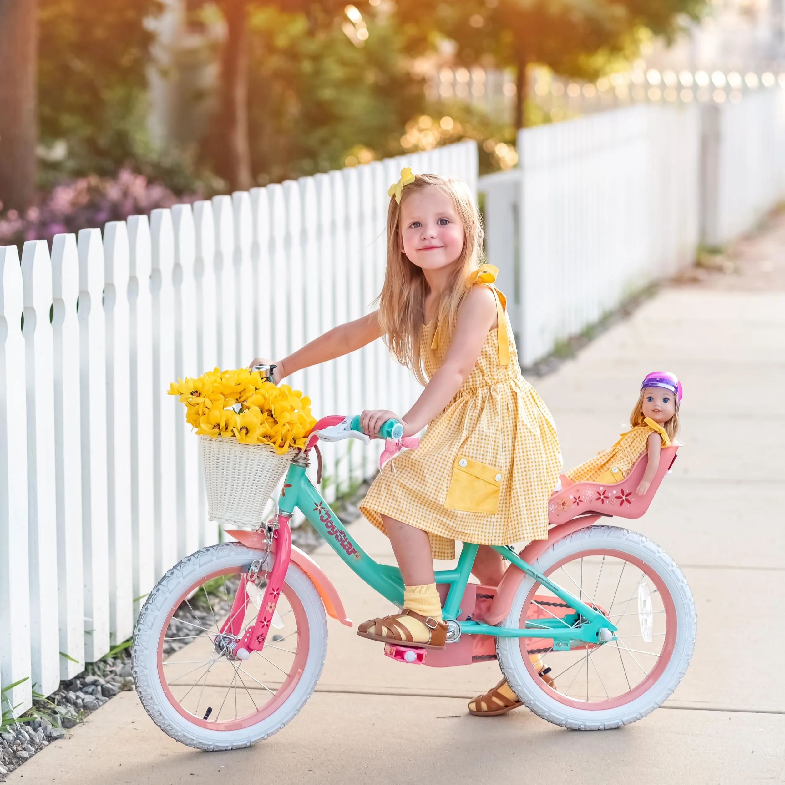 JOYSTAR Unicorn Bike 12 14 16 18 Pollici Bambine 2-9 Anni con Ruote Stabilizzatrici e Cestino