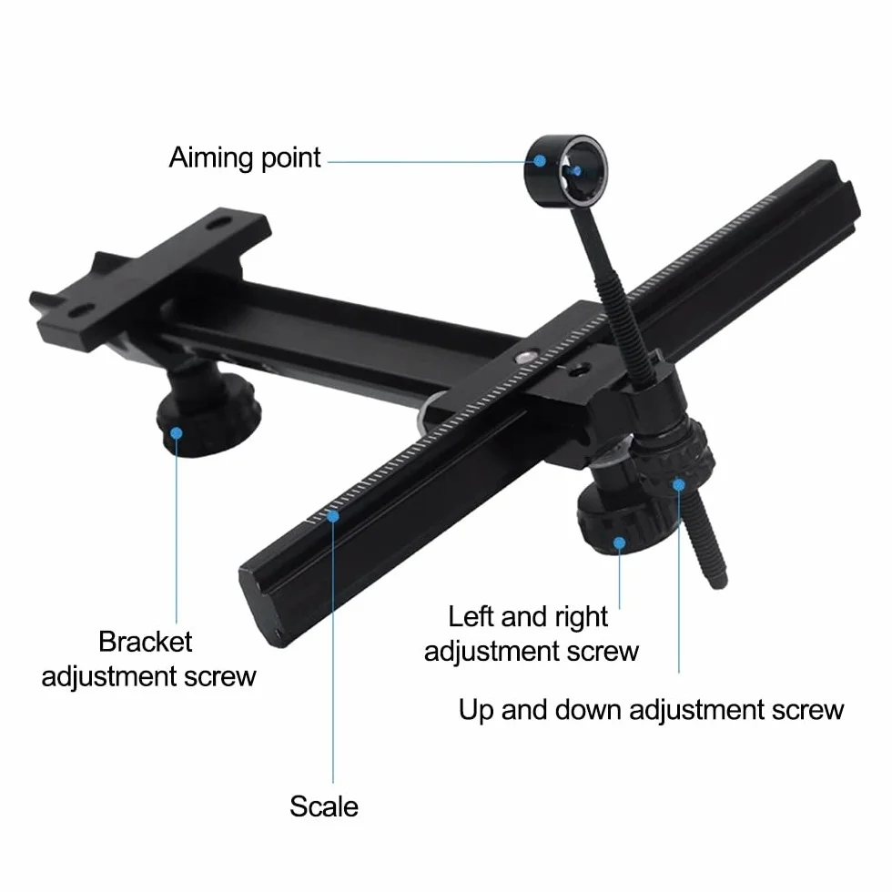 Visiera ad arco ricurvo 6 pollici a forma di T Bow Sight lega di alluminio regolazione rapida