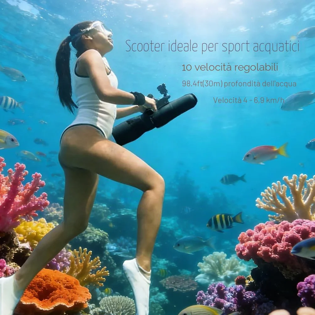 Camolech Scooter elettrico subacqueo 500 W per adulti bambini piscina immersioni snorkeling