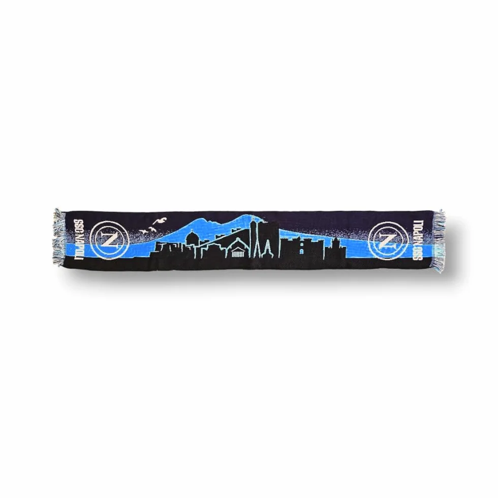 3R Sport SSC Napoli Sciarpa Jacquard Ufficiale 100% Acrilico Azzurro Bianco Blu