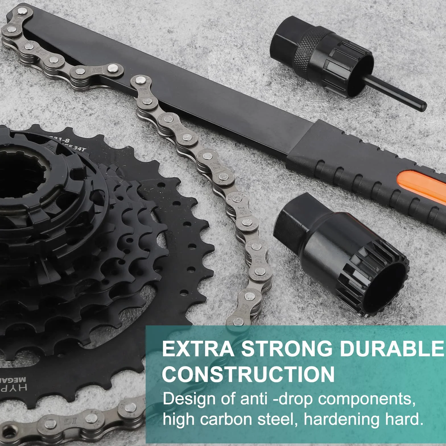 Homord Kit Attrezzi Bici, Chiave a Frusta e Pacco Pignoni, Rimozione Catena Freewheel