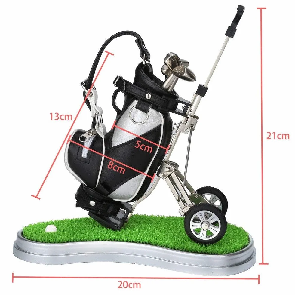 Portapenne da Golf 3 Pezzi Argento + Nero Set Unici Idea Regalo Uomini