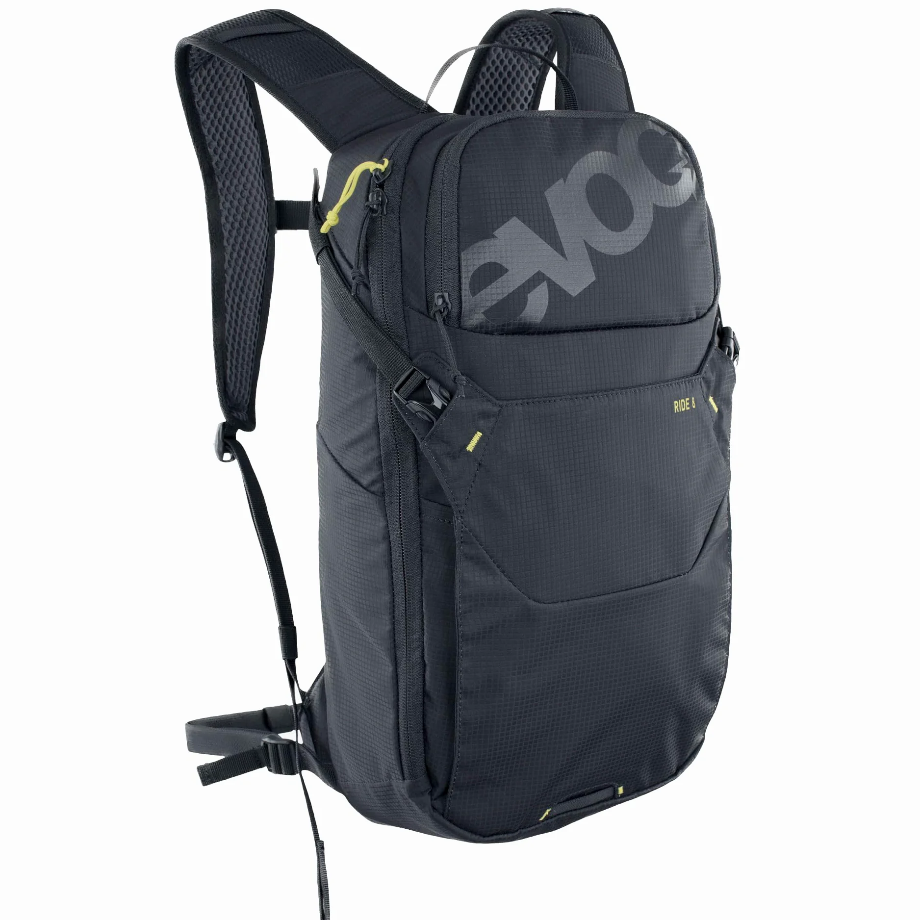 EVOC RIDE 8 Zaino da bici, zaino da trekking (zaino con intelligente sistema di gestione delle tasche, imbottitura posteriore AIR-PAD, borsa da bici)