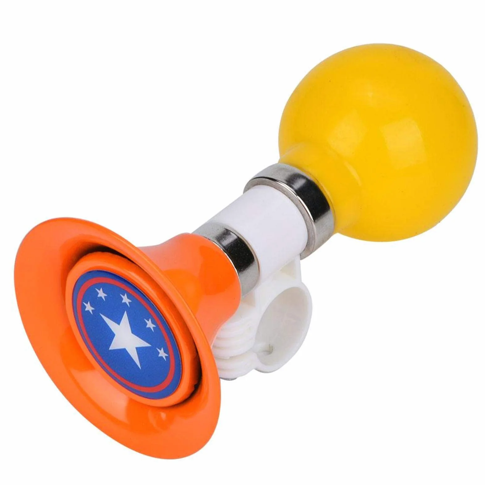 Campanella per Bici Bambini Trombetta Bicicletta in Metallo Clacson ad Aria con Morsetto Regolabile Arancia