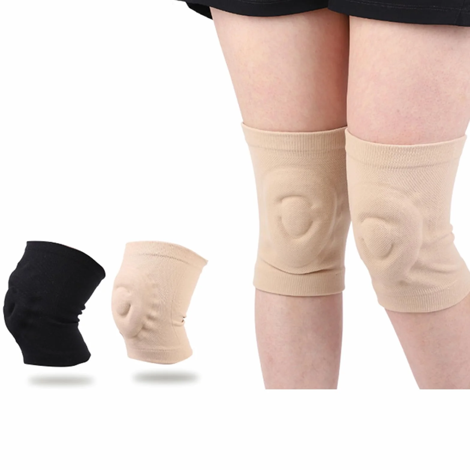 Ginocchiera in silicone traspirante per danza, pattinaggio, ciclismo