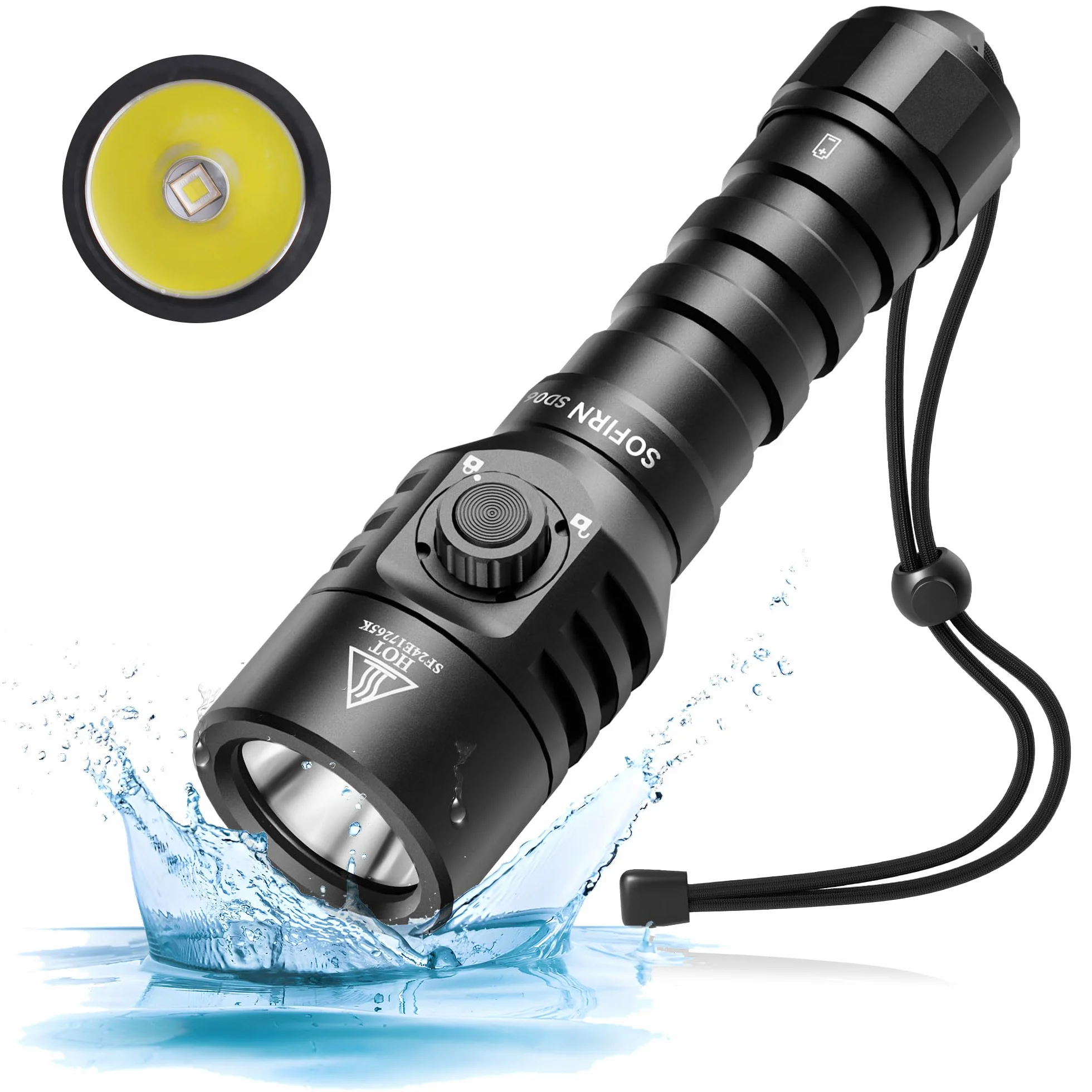Sofirn SD06 Torcia Subacquea 3200LM 472M IPX8 6500K Professionale con Blocco e Interruttore Magnetico