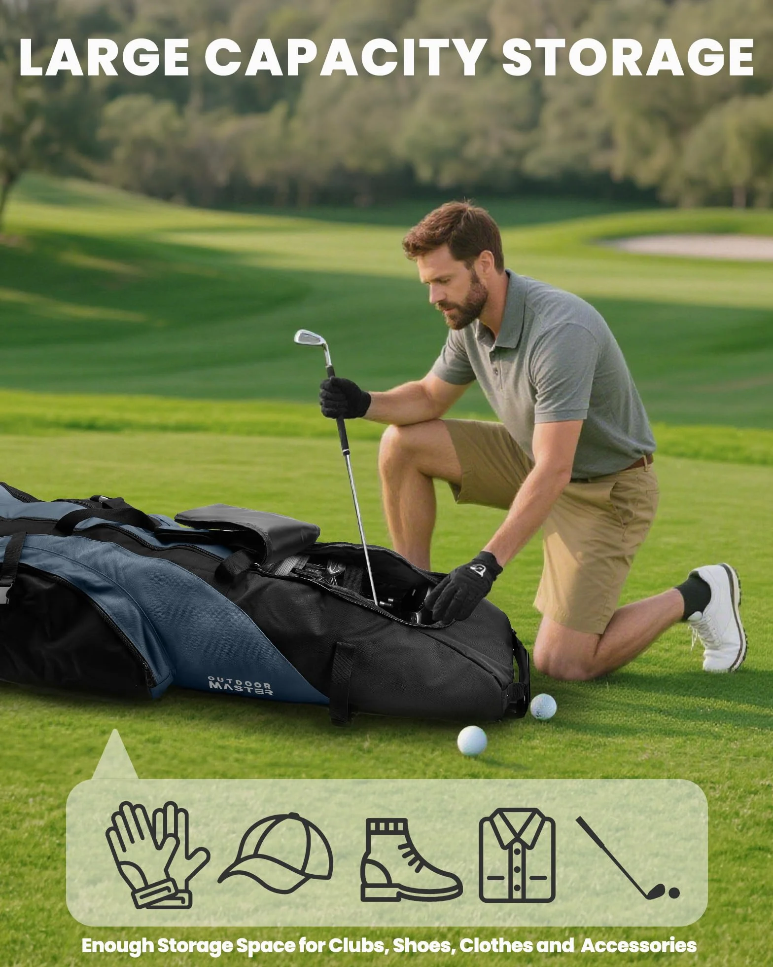 OutdoorMaster Golf Travel Bag - Borsa da Viaggio Golf Unisex Adulto
