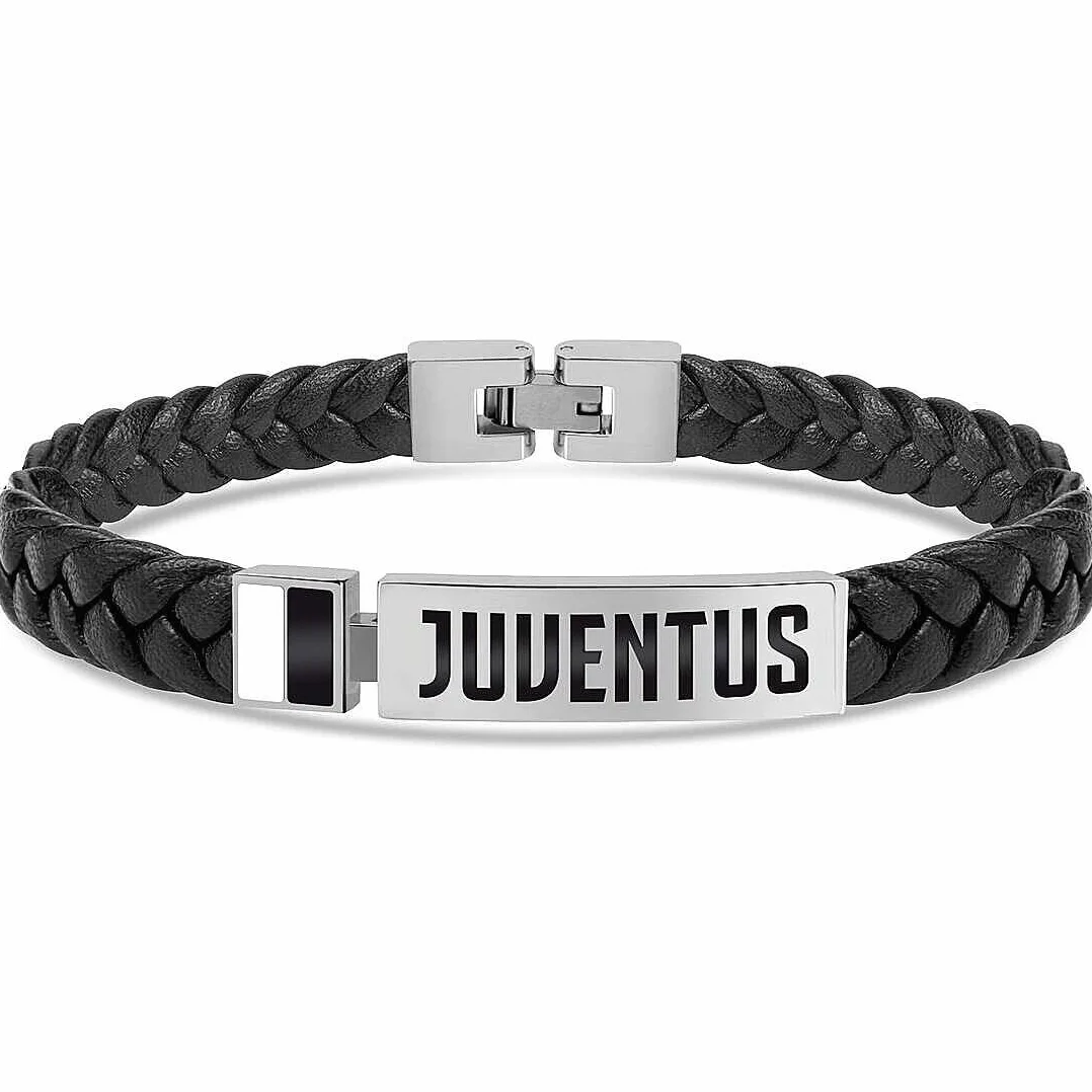Juventus - Bracciale in Cuoio con Piastrina (B-Jb017Uln), Prodotto Ufficiale