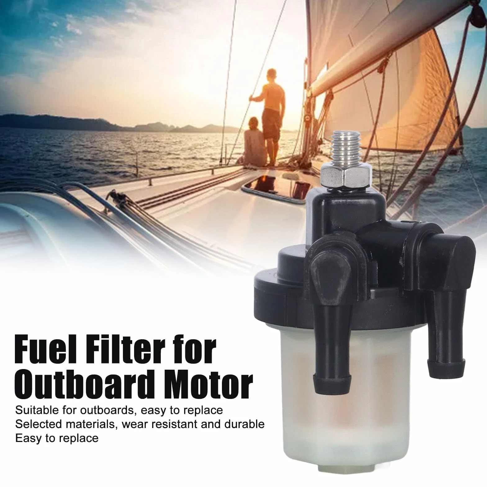 HERCHR Filtro Carburante Separatore Acqua Kit Completo Motore Fuoribordo Marina