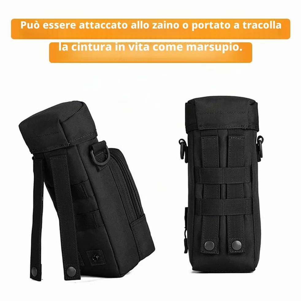 Huntvp Borsa per Borraccia Molle Militare Tattico Borsa Tracolla Porta Bottiglia Custodia Borraccia per Sport Outdoor Ciclismo Trekking Campeggio Escursionismo