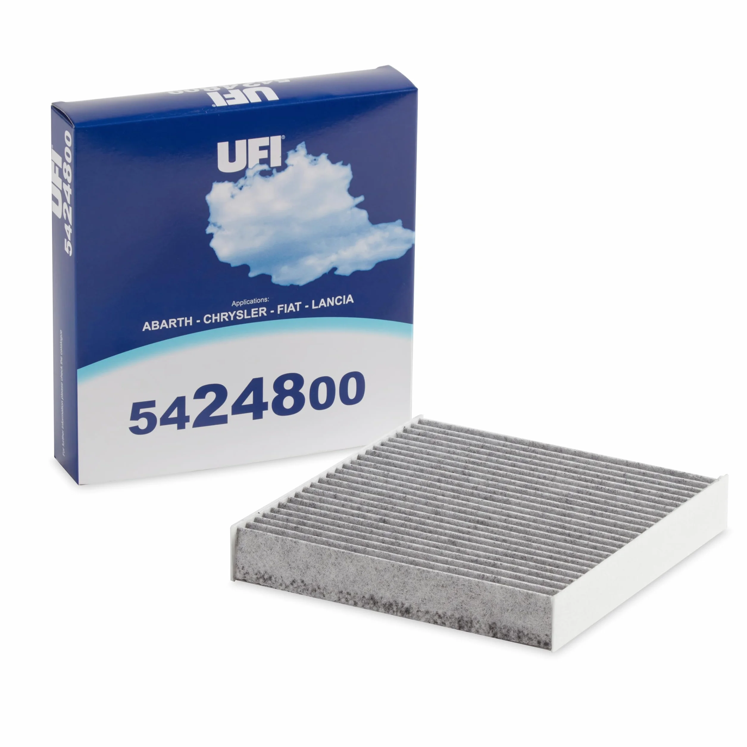 UFI Filters, Filtro Abitacolo ai Carboni Attivi 54.248.00, Filtro Abitacolo per Ricambio, Adatto a Auto, Applicabile su Diversi Modelli Abarth, Chrysler, Fiat e Lancia