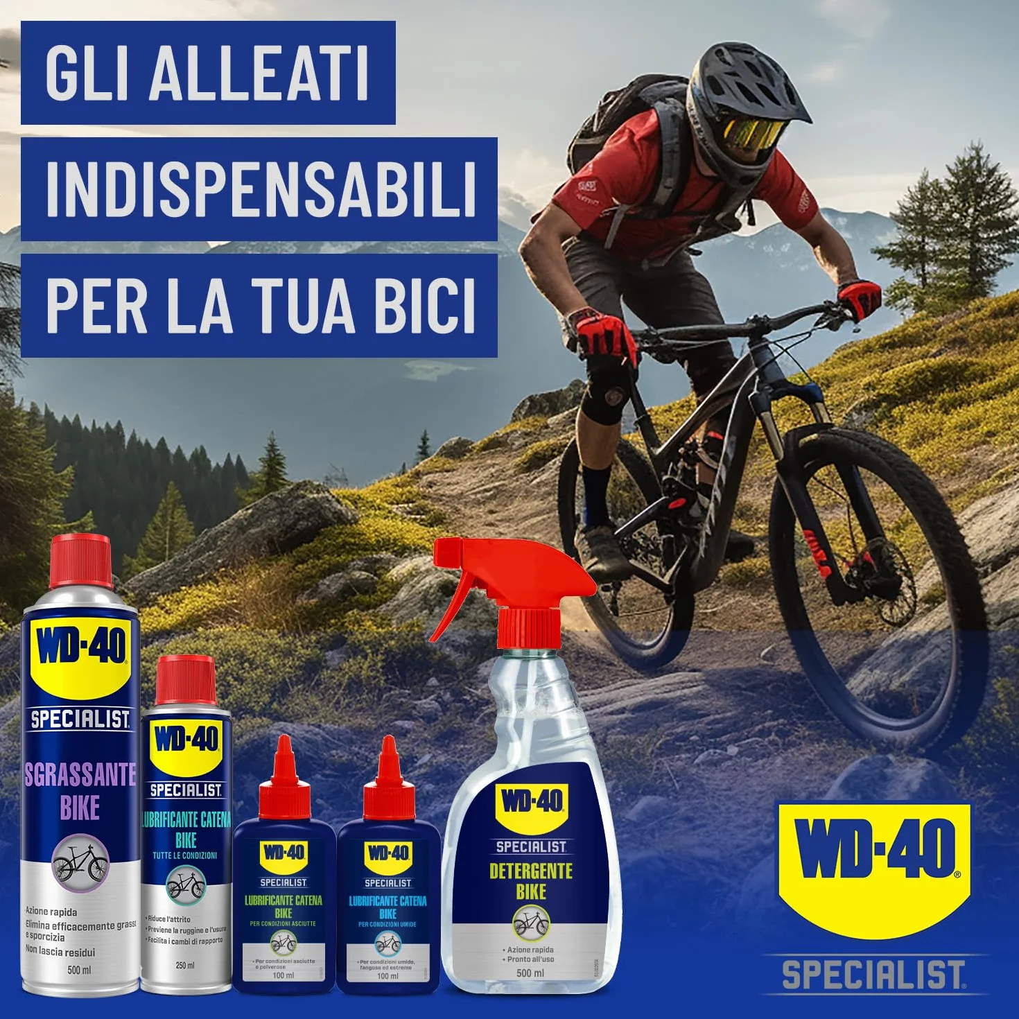 WD-40 Sgrassante Bike Spray 500ml - Rimuove grasso e sporco per catena bici e deragliatori