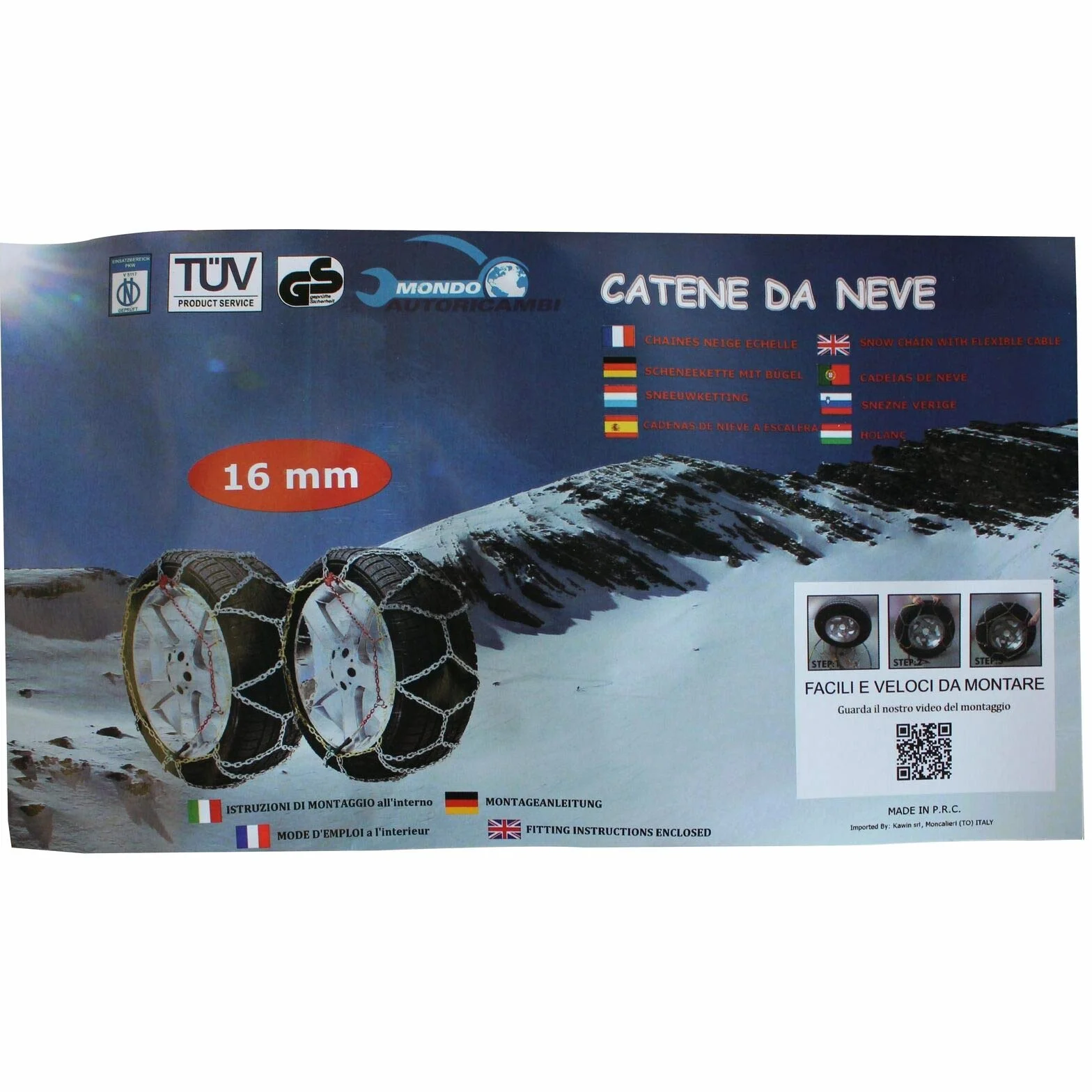 Catene da Neve OMOLOGATE 235/50-19 16mm SUV 4x4 V5117