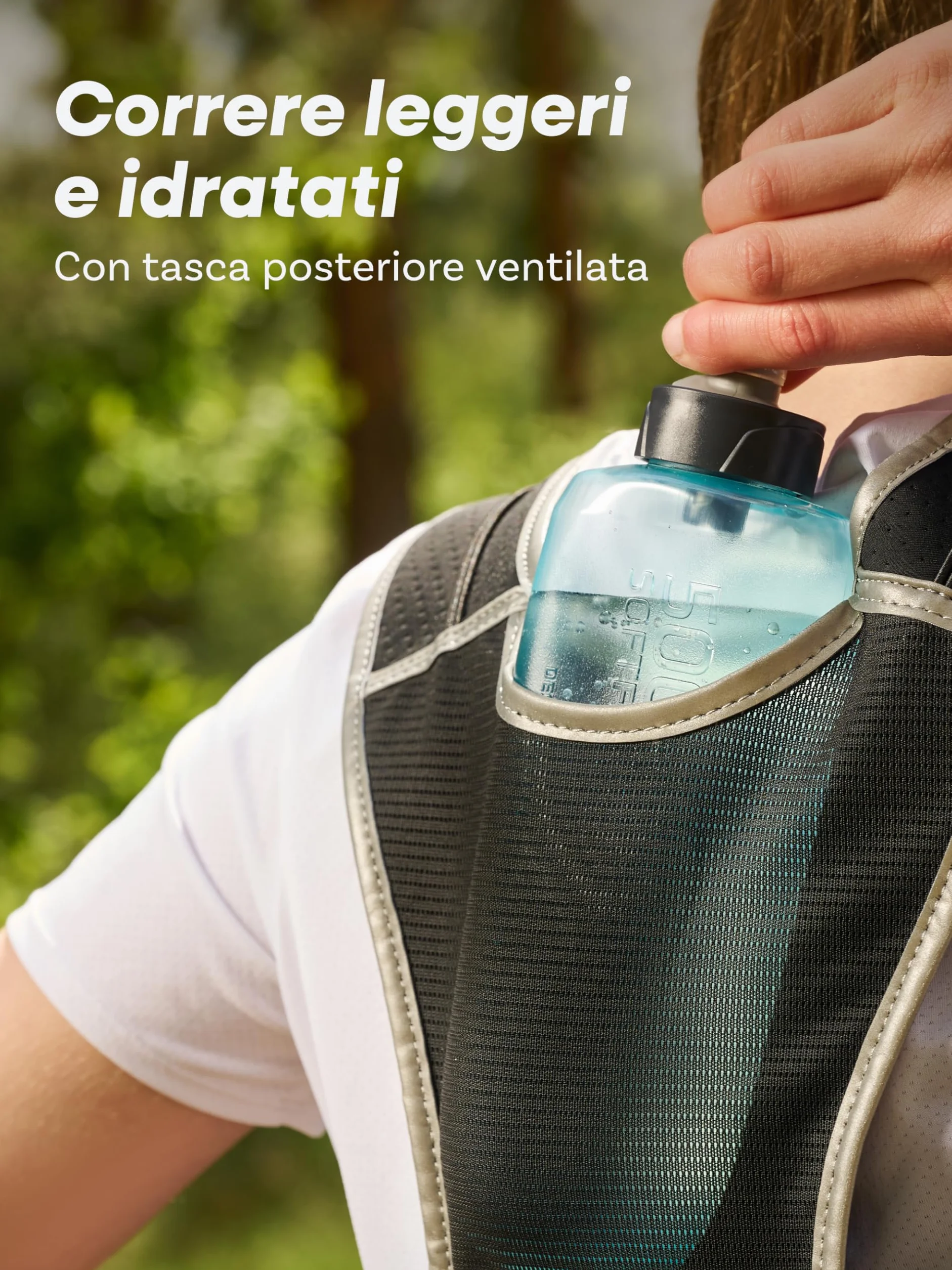 Prowiste Gilet da Corsa Uomo Donna con Tasca Impermeabile per Telefono e Borraccia, Riflettori, Regolabile