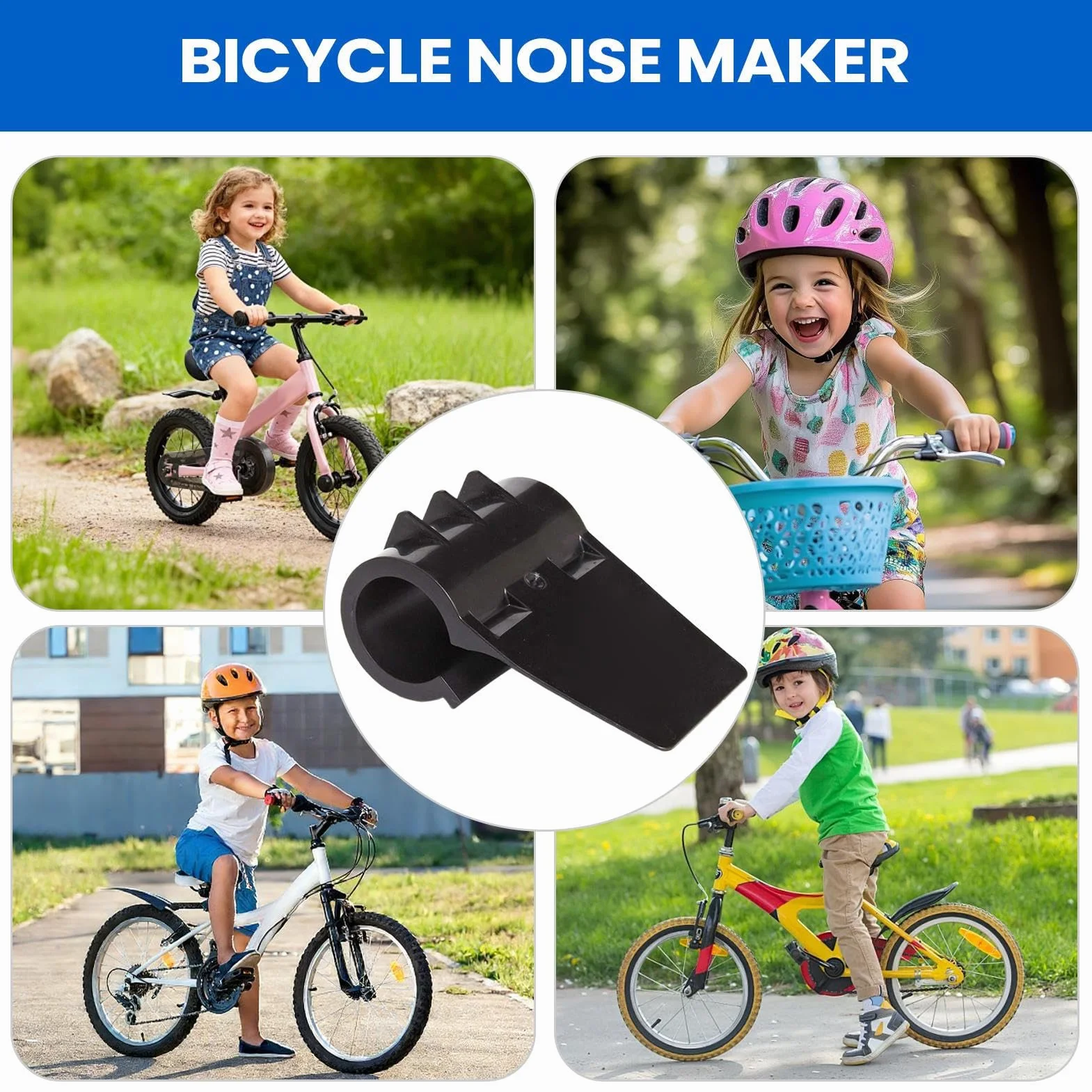 Moto Sound Maker Simulatore di Scarico Clip 7,5 x 3,5 x 4,5 cm Dispositivo di Rumore per Bici Effetto Forte