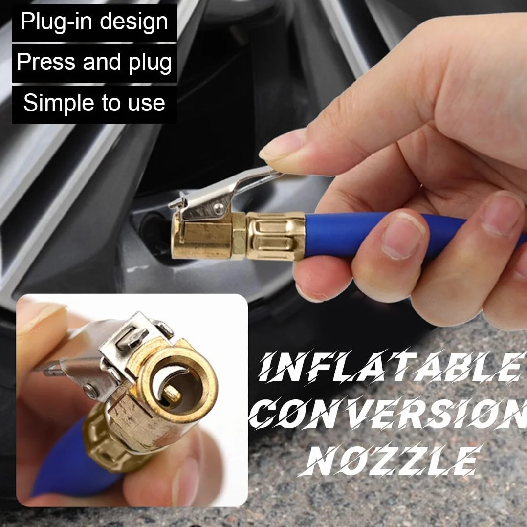 Tubo di Gonfiaggio Pneumatici 2 Pezzi Tubo di Estensione Valvola Moto Adattatore Pompa Auto Nero Blu