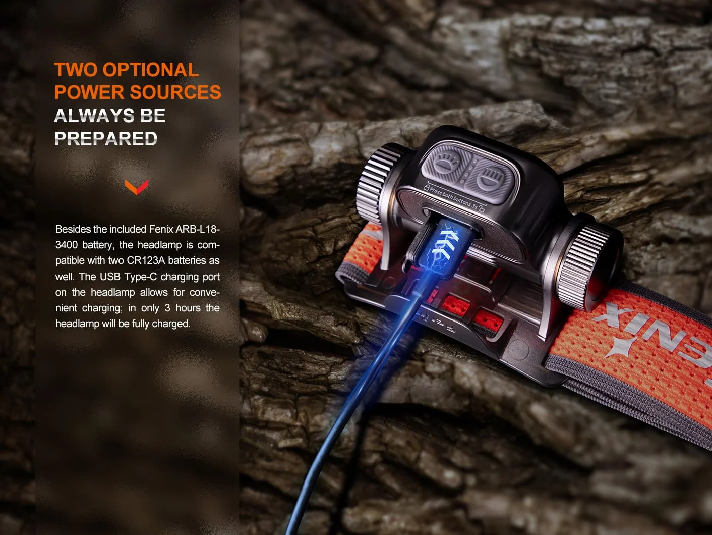 Fenix HM65R-T v2.0 Torcia da testa ricaricabile 1600 lumen 170 m 300 ore