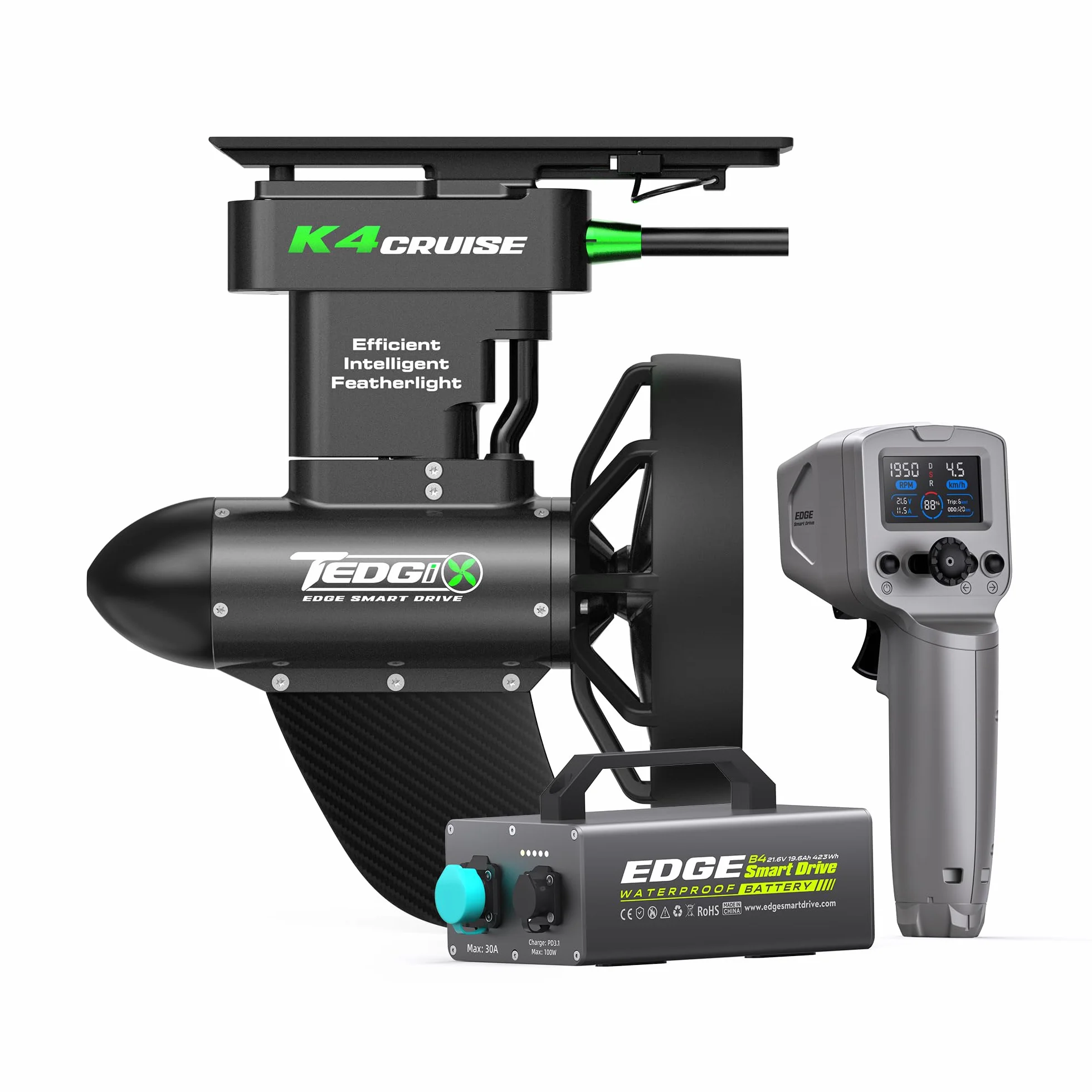 Tedgix K4C 400W Brushless Subacqueo Motore SUP Kayak con Batteria B4 Telecomando Cruise Control