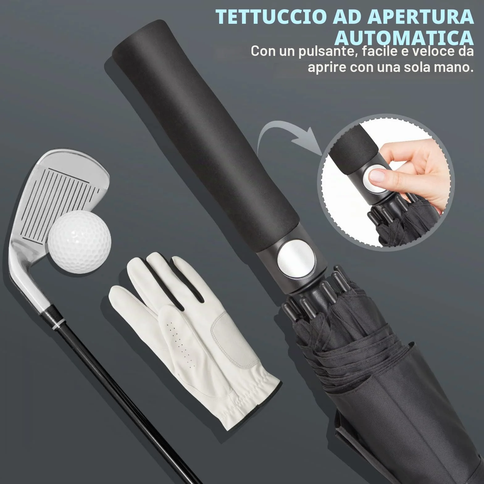 ZOMAKE Ombrello da Golf Grande 130/137/157/172cm Automatico Antivento Doppio Baldacchino Extra Large